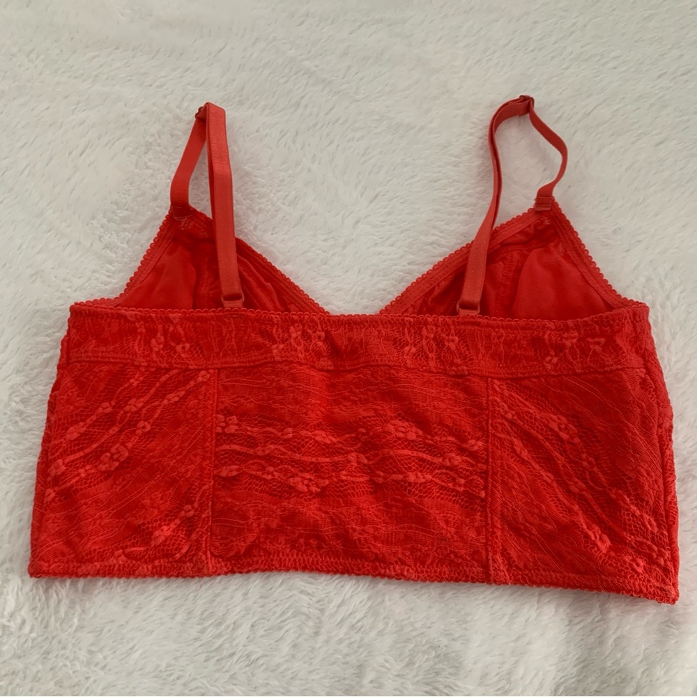 Women’s Small Intimately Free People Blood Orange Lace Longline Bralette - Picture 3 of 4